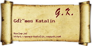 Gémes Katalin névjegykártya